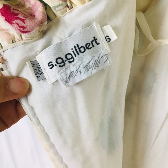 Vintage S.G. Gilbert Yellow Floral Dress - Picture 9 of 14